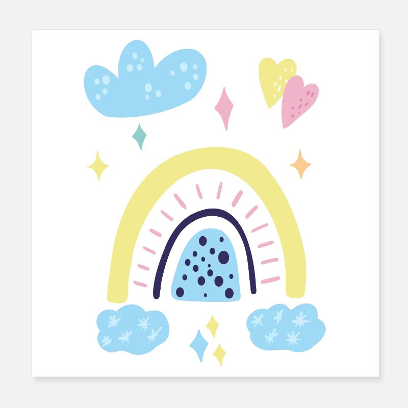 Pastel Rainbow Dreamscape Poster 8" x 8" (20x20 cm)