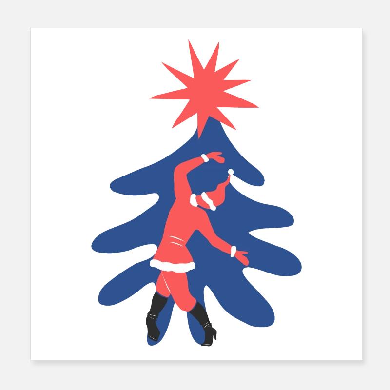 Tanzender Weihnachtsmann Poster 20x20 cm