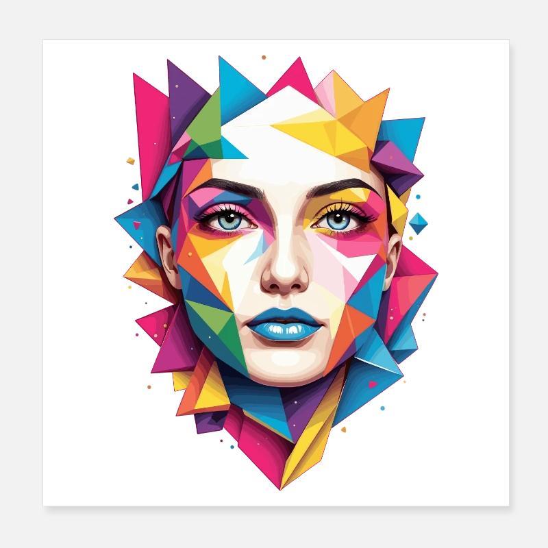 Art du visage moderne Poster 20 x 20 cm