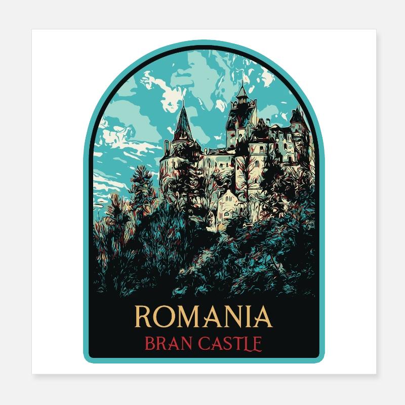 Explorez le mystère du château de Bran Poster 20 x 20 cm