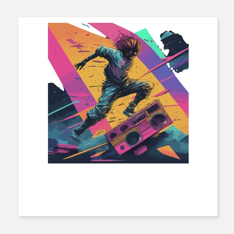Urban dance vibe with colour explosion Poster 8" x 8" (20x20 cm)