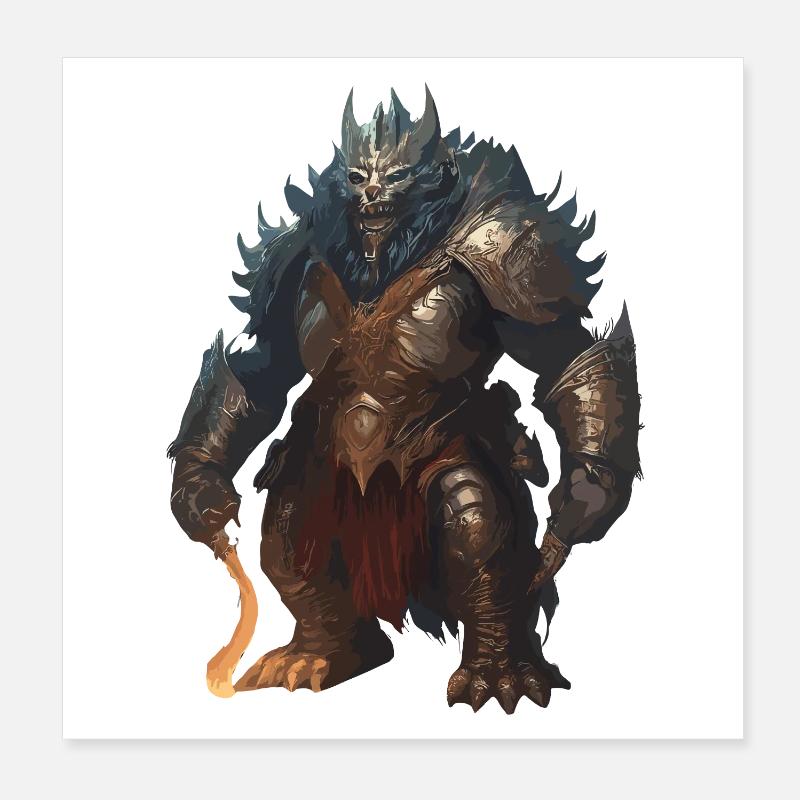 Dämonischer Krieger  Poster 20x20 cm