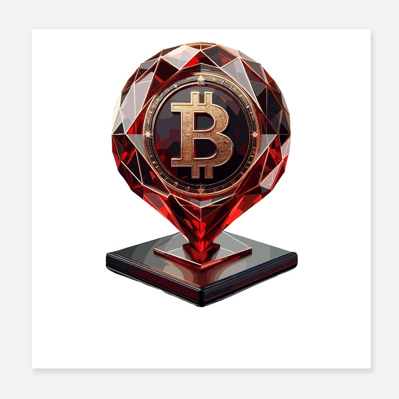 Conception de Bitcoin Crystal Poster 20 x 20 cm