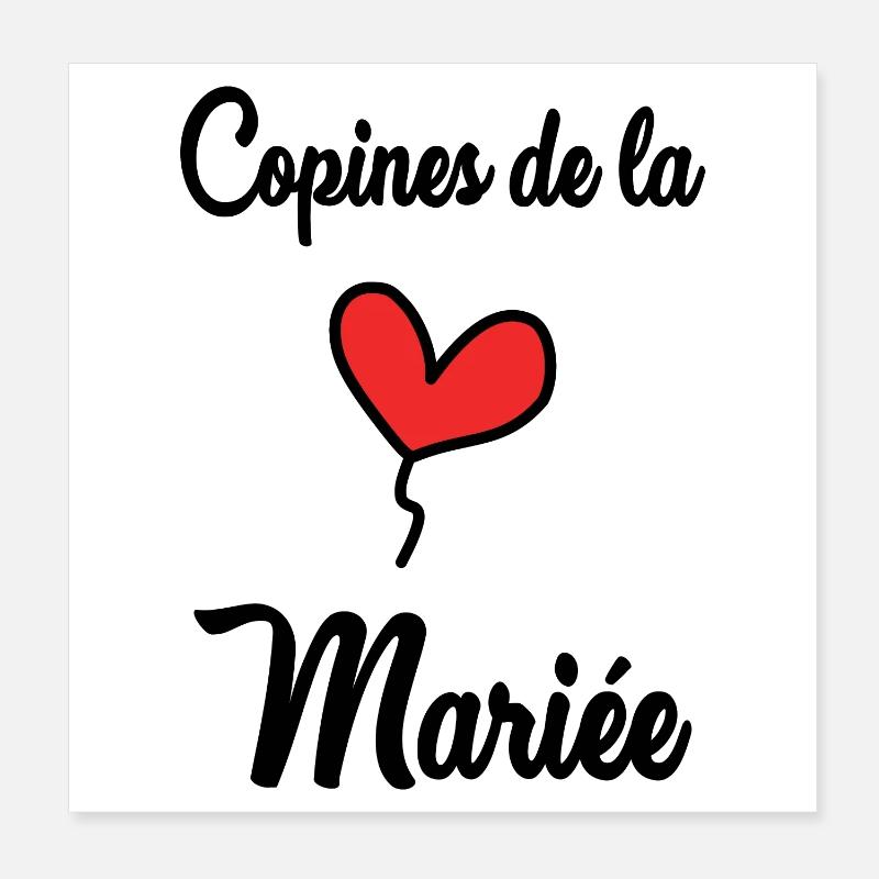 COPINES DE LA MARIEE Poster 20 x 20 cm