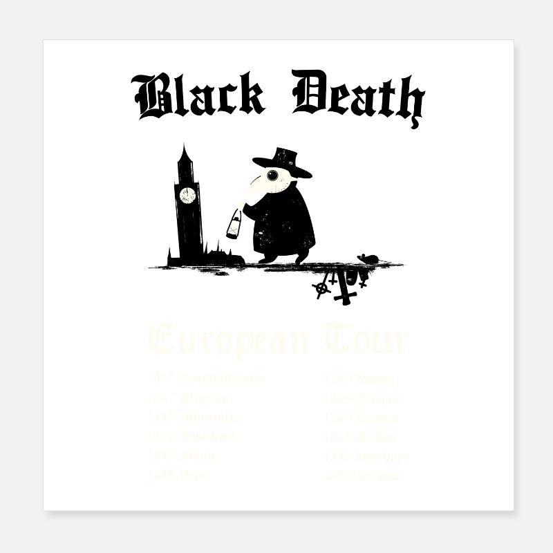 Tournée européenne de la peste noire Poster 20 x 20 cm