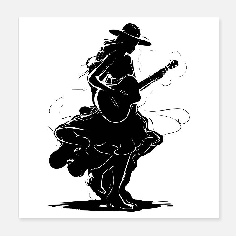 Guitariste Poster 20 x 20 cm