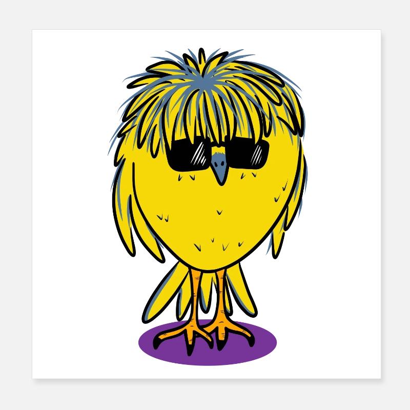 "B" Vogel Poster 20x20 cm