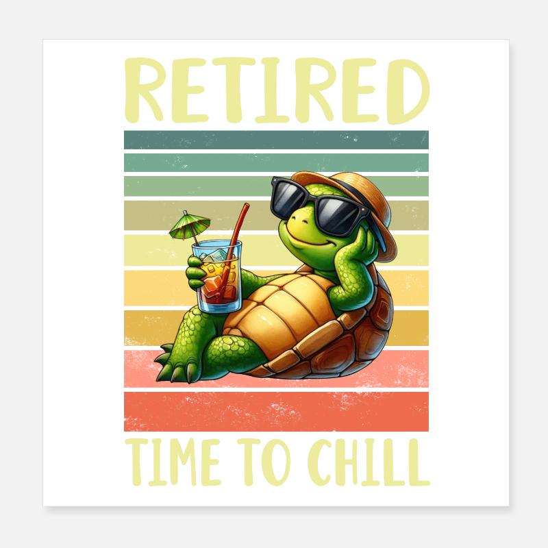 Ruhestand Rentner Poster 20x20 cm