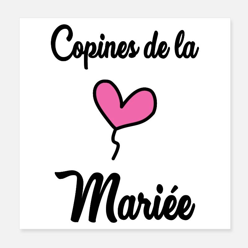 JUST MARRIED. EVJF. SAINT VALENTIN. COUPLE Poster 20 x 20 cm