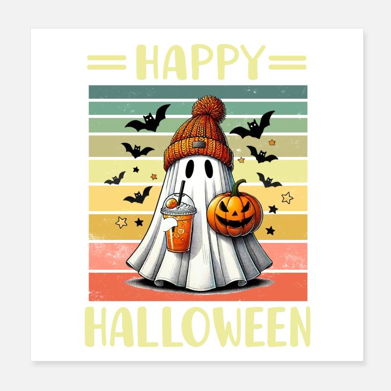 Halloween Gespenst Poster 20x20 cm