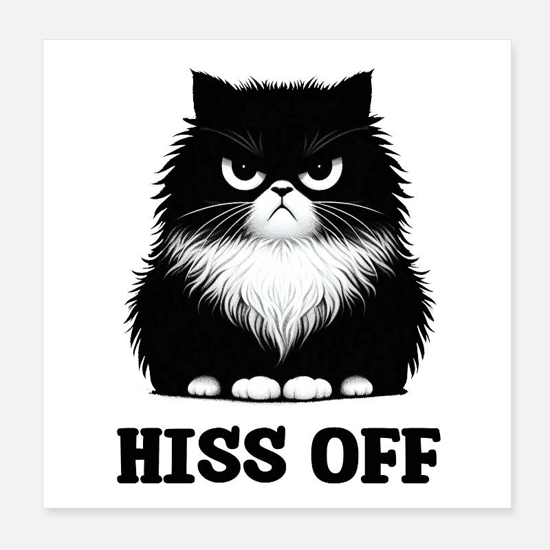 SIFFLEMENT SUR BLACK CAT DOODLE Poster 20 x 20 cm