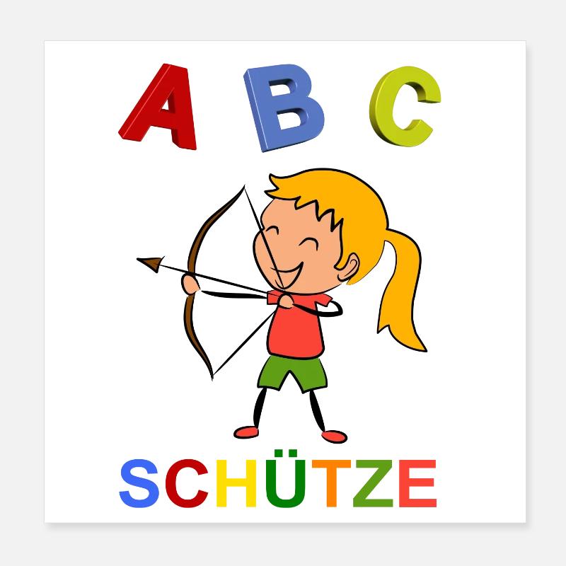 Kind Einschulung Poster 20x20 cm