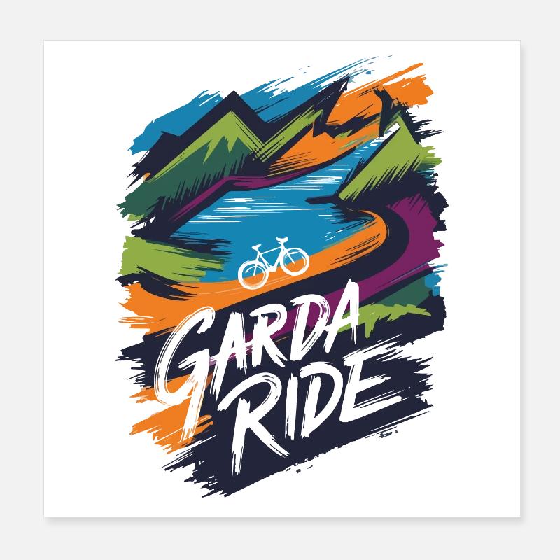 Conception de balade à vélo en montagne et au lac de Garde Poster 20 x 20 cm