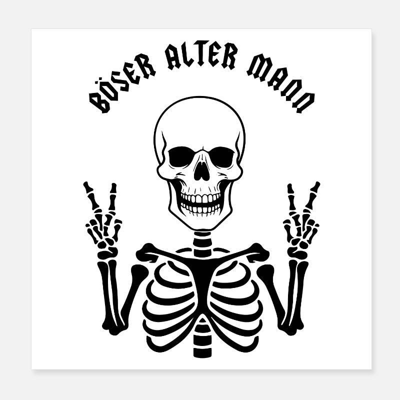Böser alter Mann Poster 20x20 cm