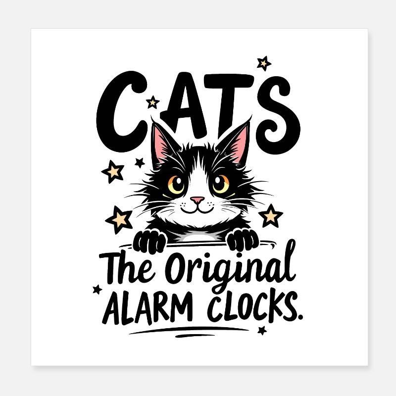 CHATS : LES RÉVEILS ORIGINAUX Poster 20 x 20 cm