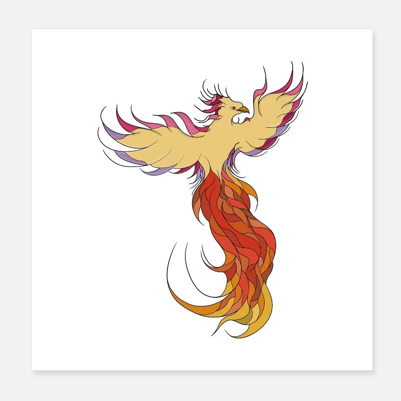 Phoenix rising from the ashes Poster 8" x 8" (20x20 cm)