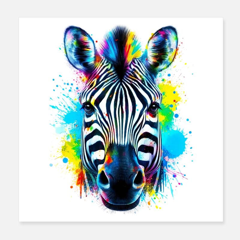 Zèbre Poster 20 x 20 cm