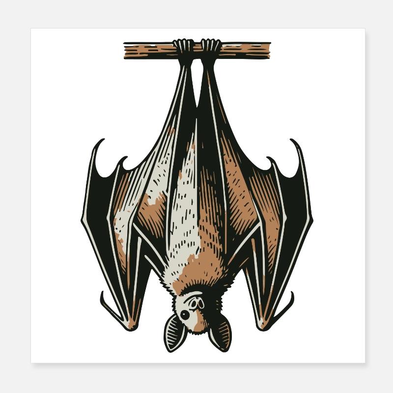 Bat Poster 8" x 8" (20x20 cm)