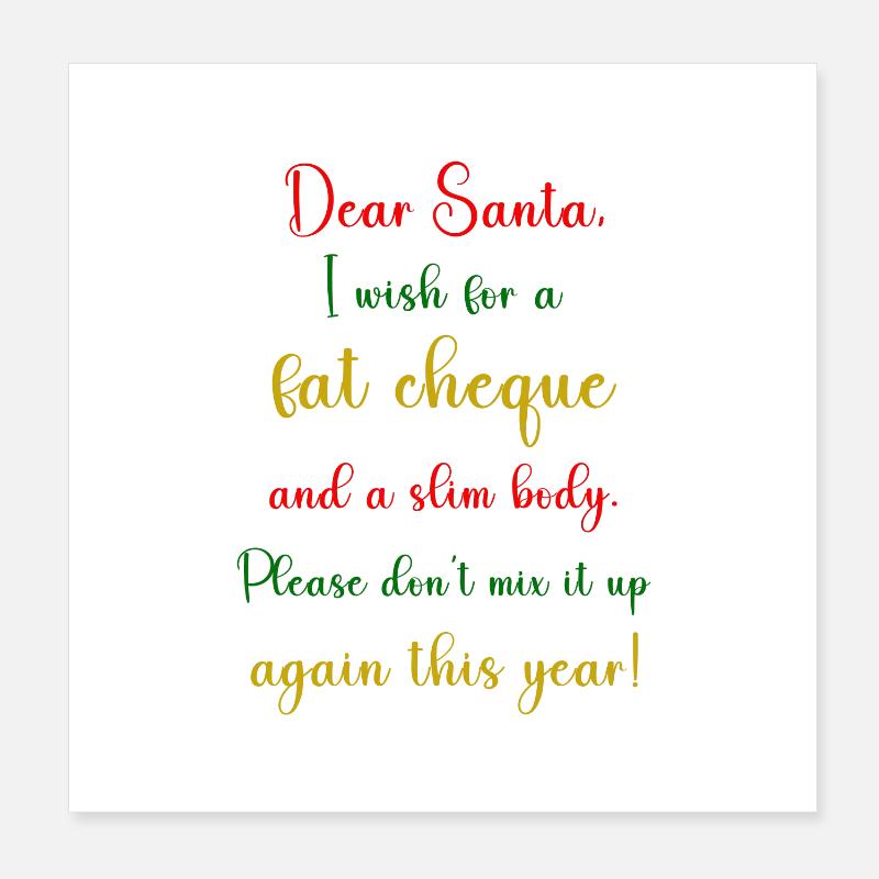 Cher Père Noël, Poster 20 x 20 cm