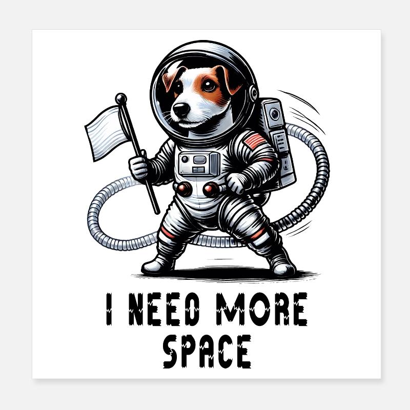 Astronaute Jack Russell Terrier Poster 20 x 20 cm