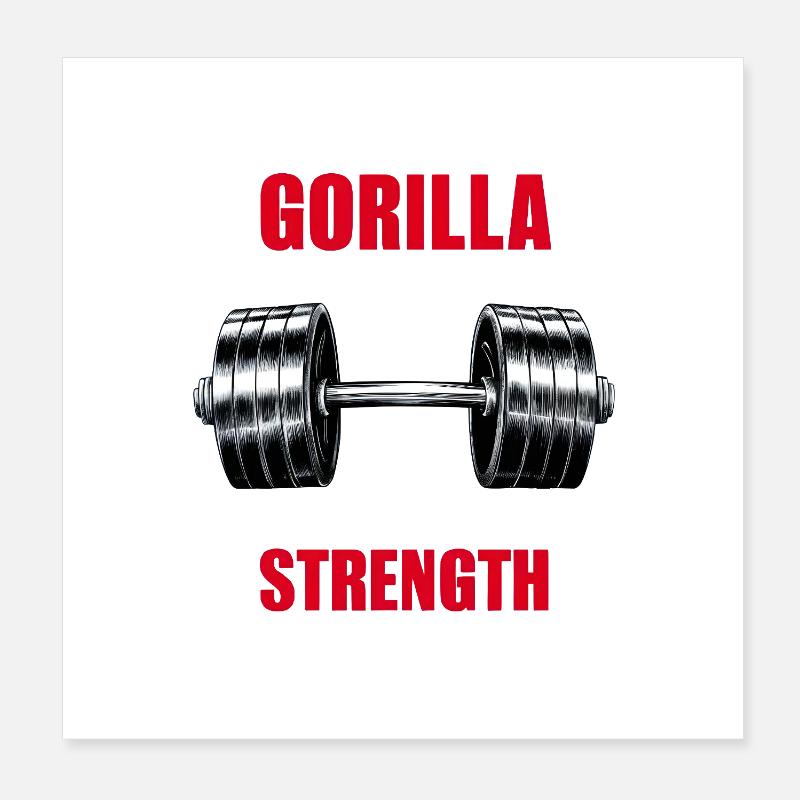 Gorilla Strength Poster 8" x 8" (20x20 cm)