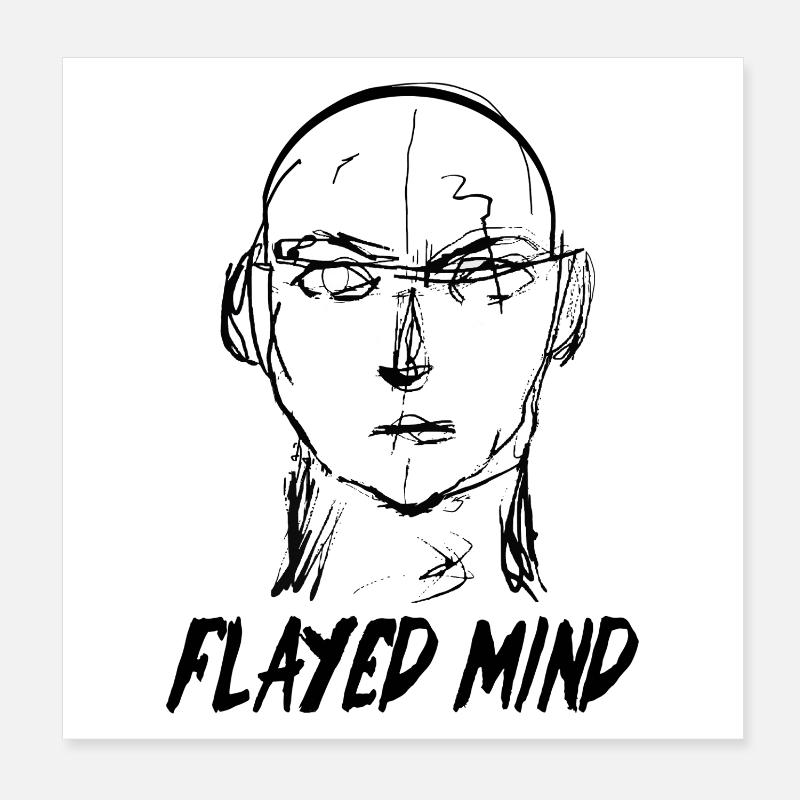 Flayed Mind schwarz Poster 20x20 cm