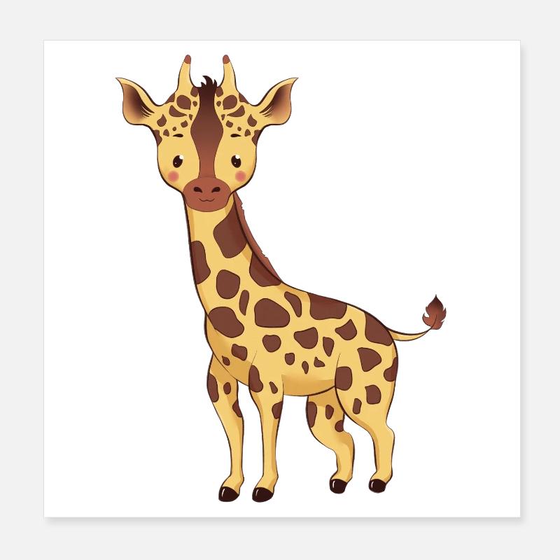 Giraffe - Poster 8" x 8" (20x20 cm) - white