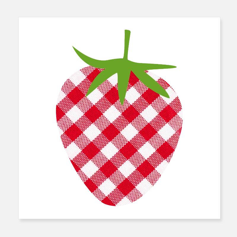 Erdbeere Muttertag kariert Frucht Obst Karo süß Poster 20x20 cm