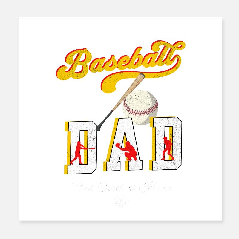 Baseball Dad Bester Papa Vatertag Coach Poster 20x20 cm