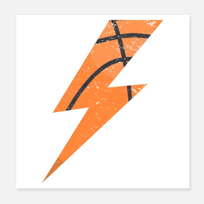 Energetischer Basketball Blitz Poster 20x20 cm
