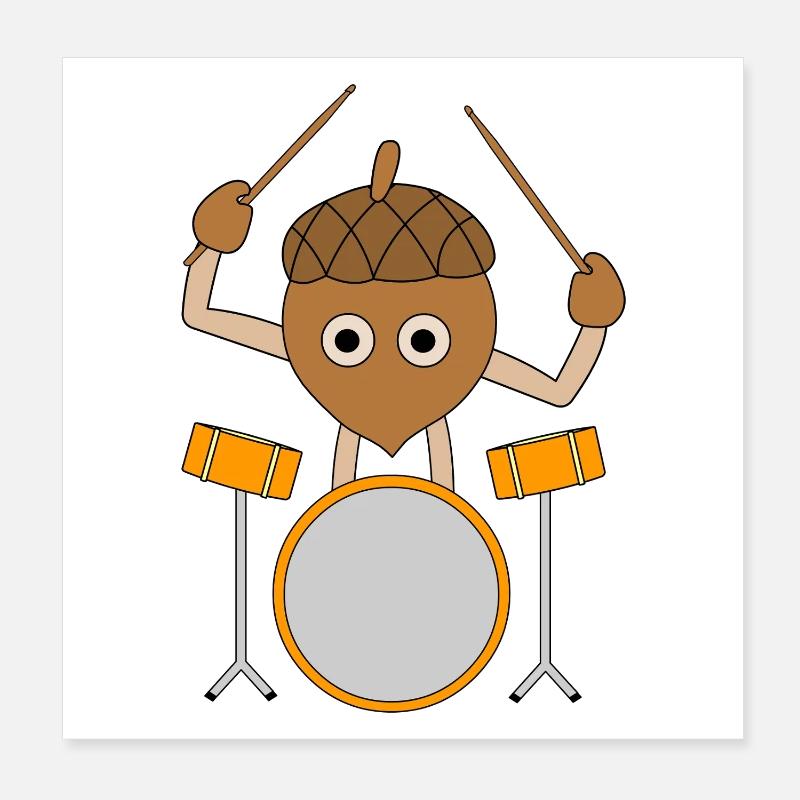 Drummer-Sattel Poster 20x20 cm