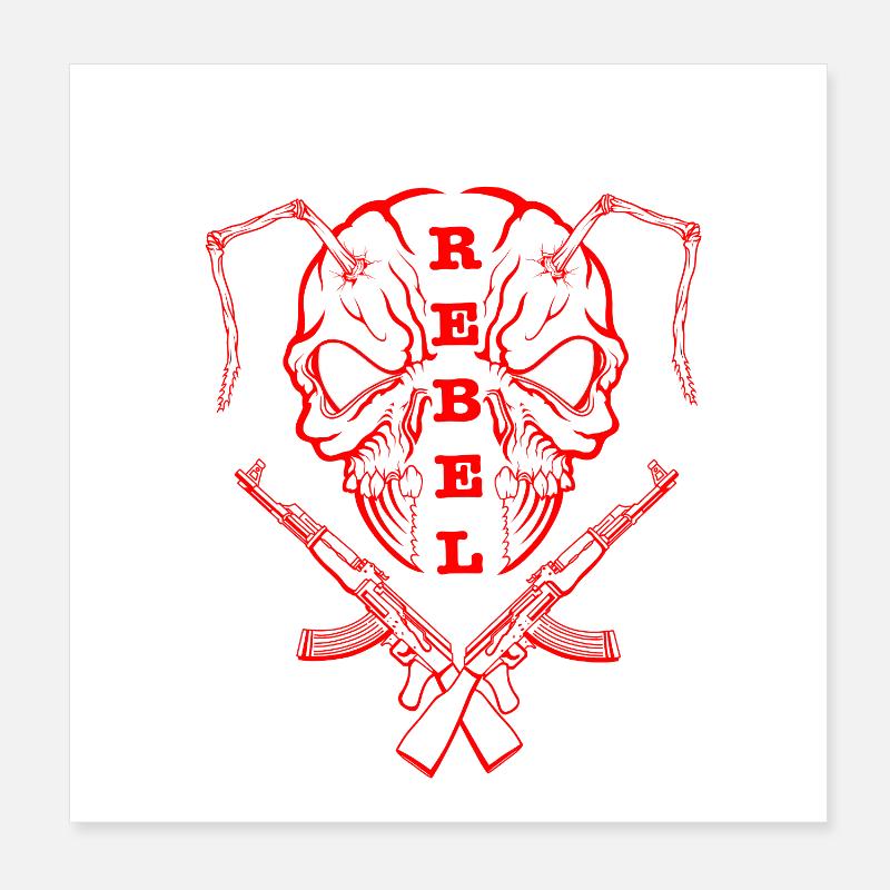 "REBEL EYES – Fearless Expression" rot Poster 20x20 cm