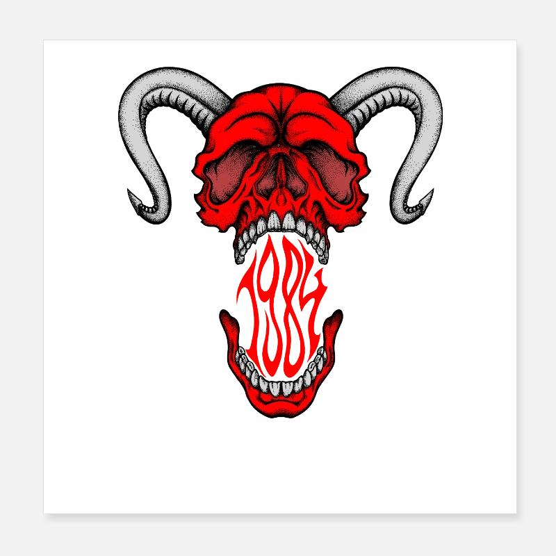"HELLSKULL – Demonic Roar" Poster 8" x 8" (20x20 cm)