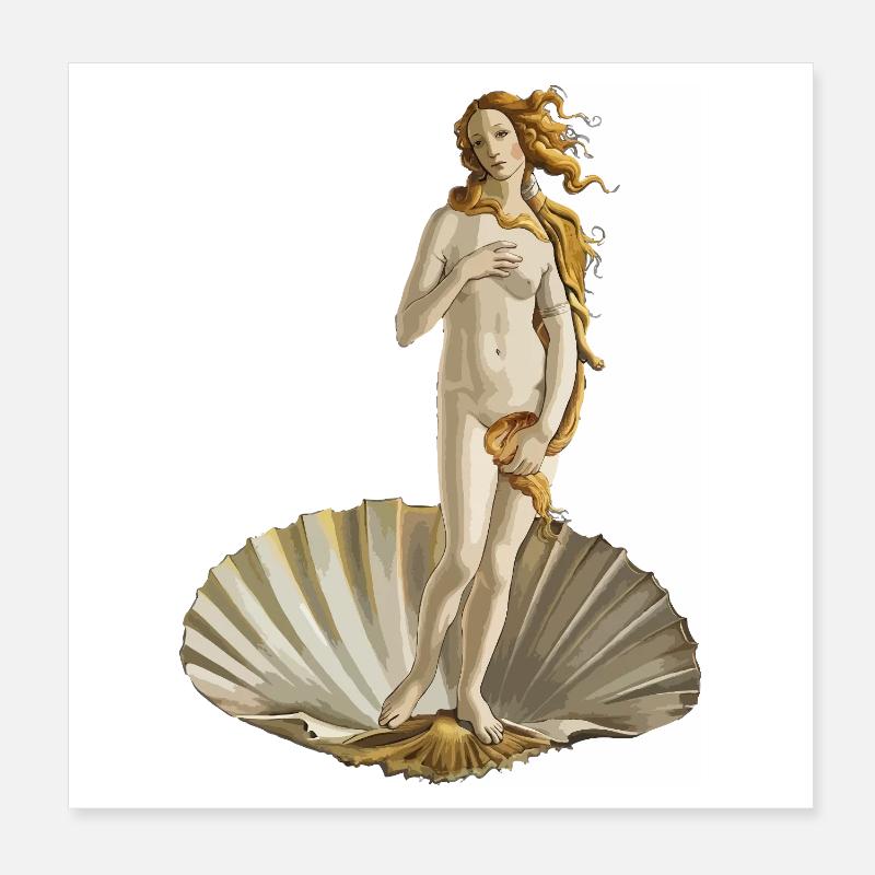 Die Geburt der Venus Poster 20x20 cm
