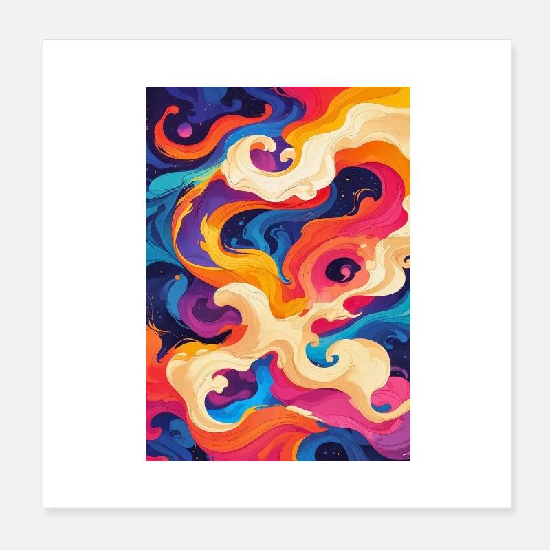 Abstract Chromatic Swirl Poster 8" x 8" (20x20 cm)