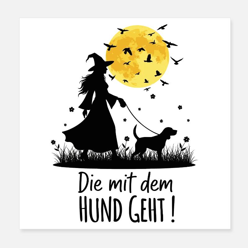 Die mit dem Beagle geht ! Poster 20x20 cm