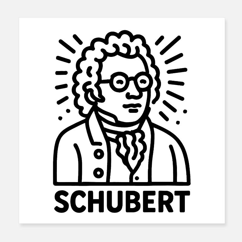 Franz Schubert Poster 20 x 20 cm