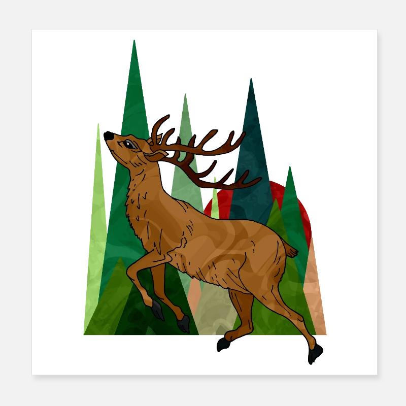 Hirsch Poster 20x20 cm