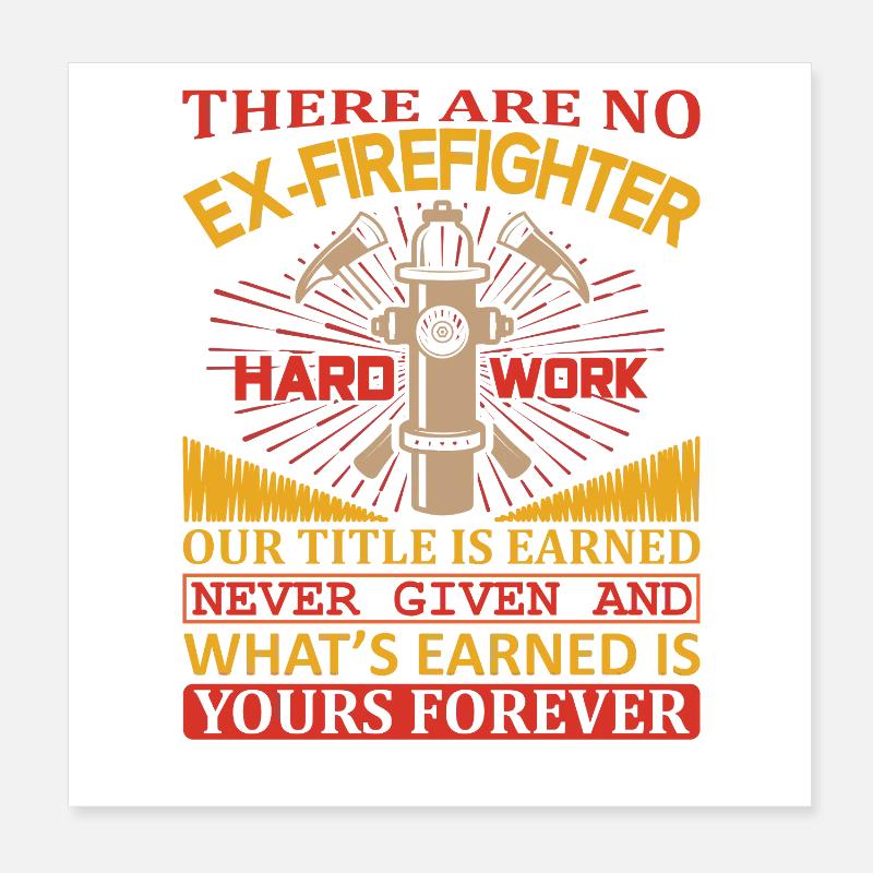 Motif de pompiers avec citation et outils Poster 20 x 20 cm