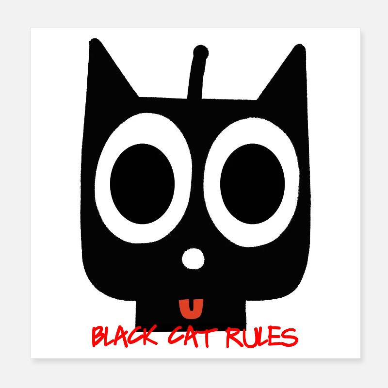 schwarze Katze Poster 20x20 cm