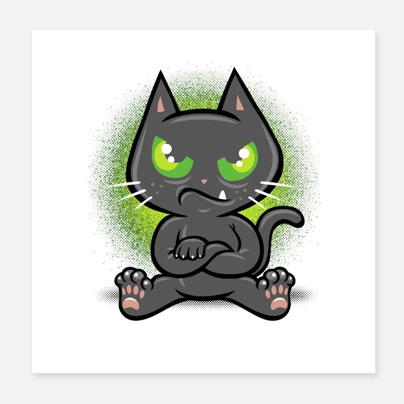 Störrische Katze Poster 20x20 cm
