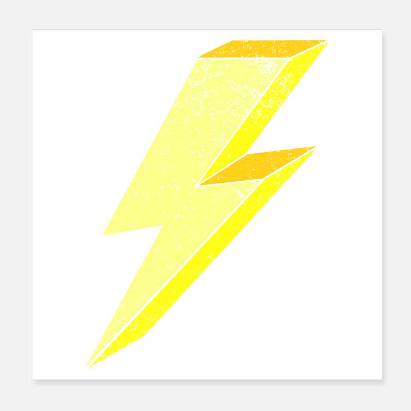 Blitzsymbol Fleckendesign auf Kleidung 3D Poster 20x20 cm