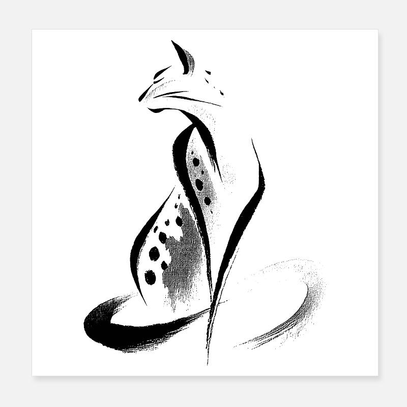 Guépard abstrait Poster 20 x 20 cm