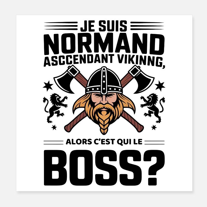 Eindrucksvoller normannischer Wikinger Poster 20x20 cm