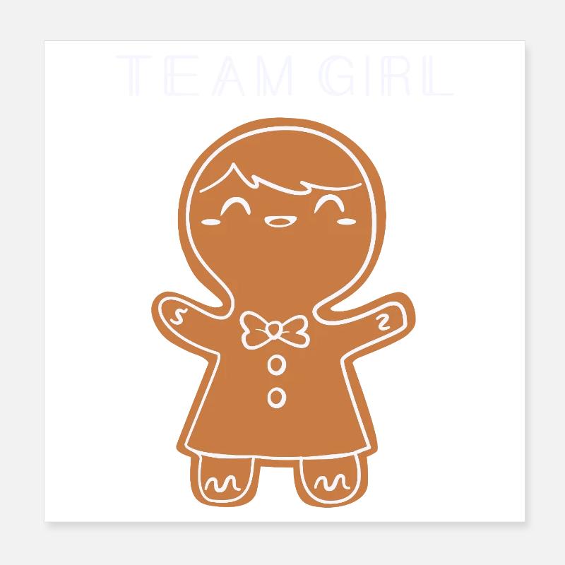 Pregnancy Birth Gingerbread Christmas Poster 8" x 8" (20x20 cm)