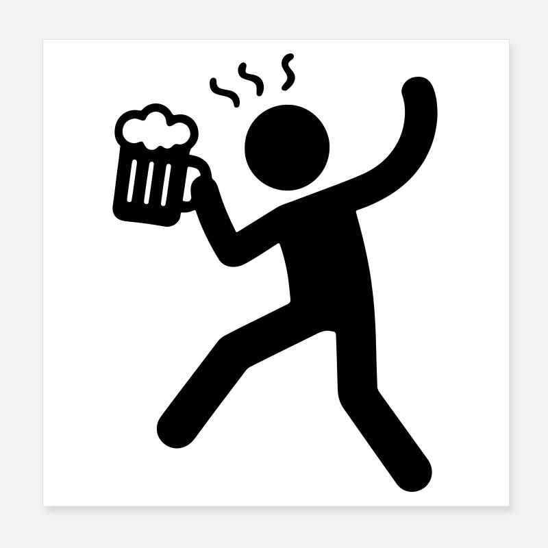 Boire de la bière symbole Poster 20 x 20 cm