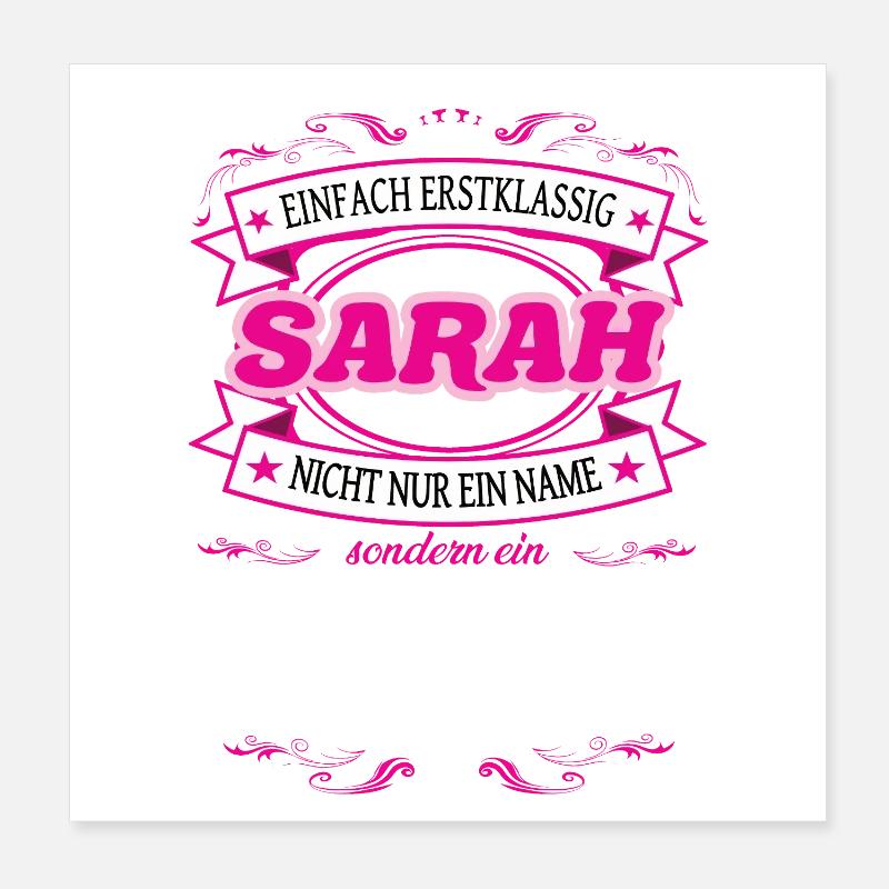 Caractéristique de qualité Sarah tout simplement de première classe Poster 20 x 20 cm