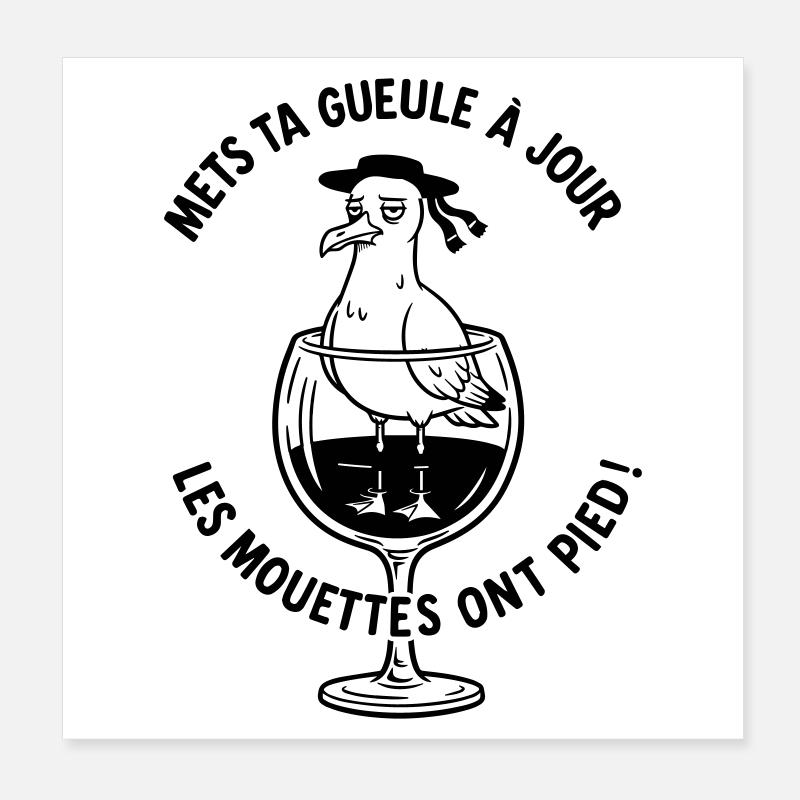 breizh Mets ta gueule à jour les mouettes ont pied Poster 20 x 20 cm