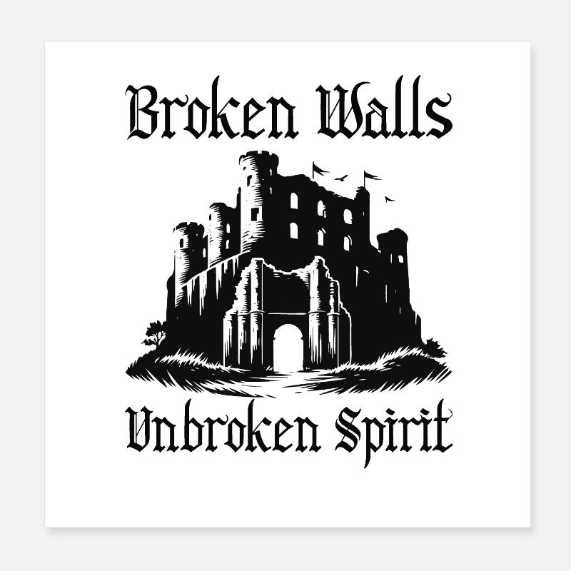 Conception des ruines – Unbroken Spirit Poster 20 x 20 cm
