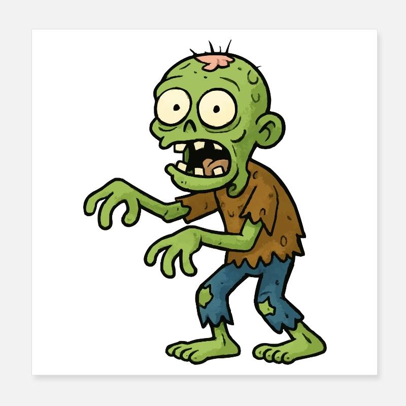 Gruseliger Comic Zombie Poster 20x20 cm
